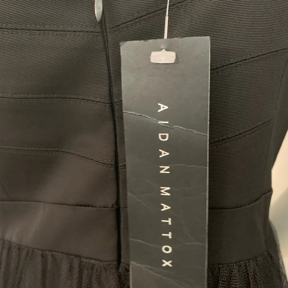 New Aidan Mattox Gorgeous Black Tie Dress - Picture 10 of 11